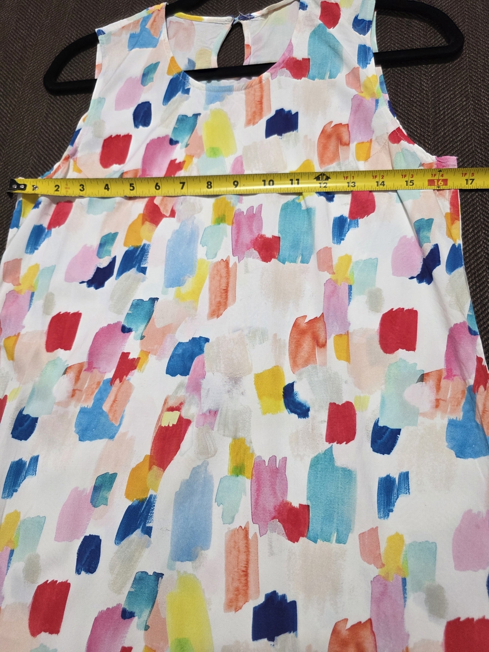 Marine Layer White Mini Dress with Multicolor Brushstroke Print - Picture 7 of 8